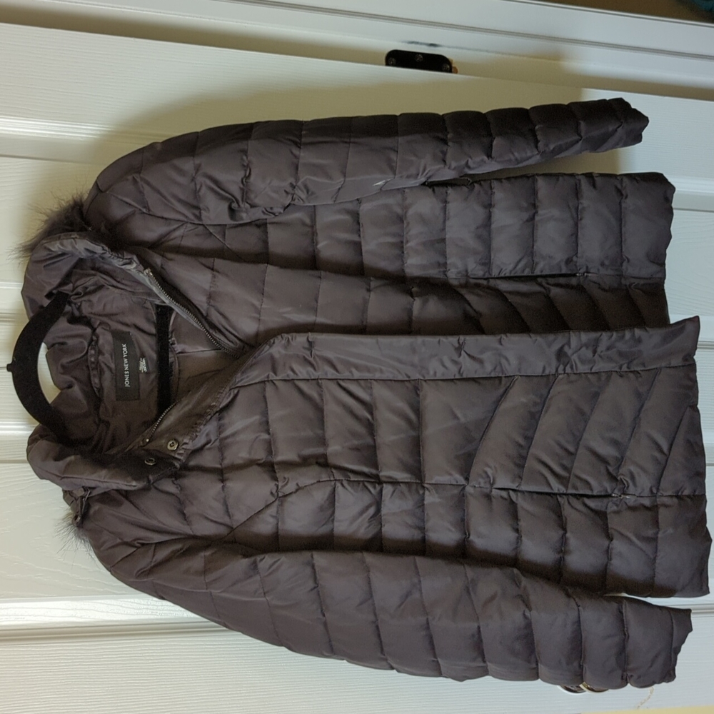 Jones New York down filled faux fur jacket
